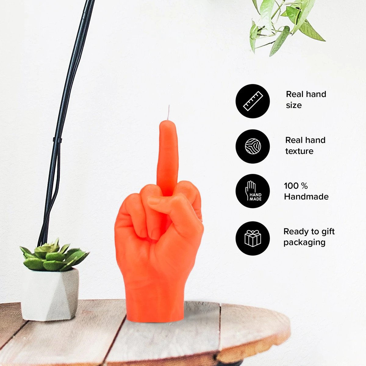 Candle Hand - F*ck you - Neon Orange - 4