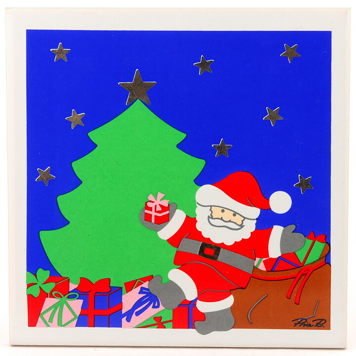 ピア・ロンダール God Julシリーズ  サンタの陶板 Wall Plaque 1985年 15cm〈箱付き〉