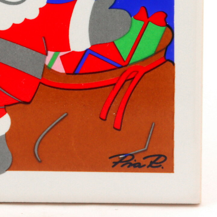 ピア・ロンダール God Julシリーズ  サンタの陶板 Wall Plaque 1985年 15cm〈箱付き〉
