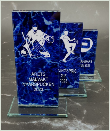 Glastrofé Onyx Blue, inklusive gravyr - 2