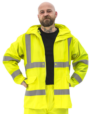 Regnjacka HI-VIS Gul KL3 EN20471