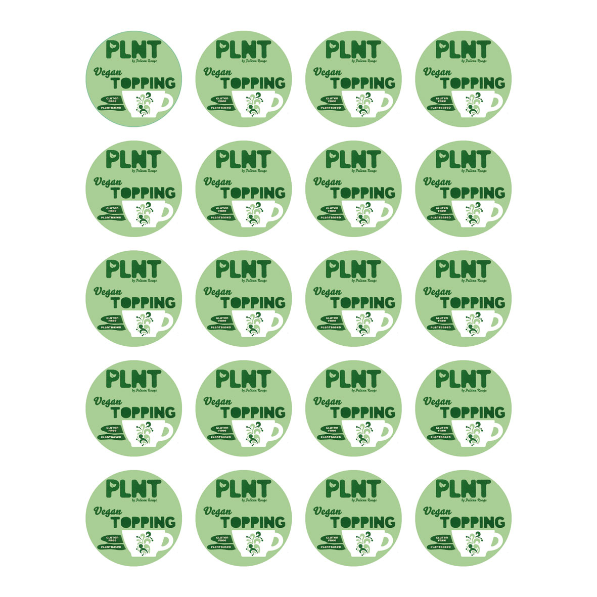 Kanisterdekal Vegan 40 mm diam. Beställes i ark om 20.