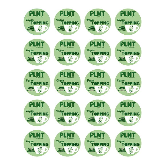 Kanisterdekal Vegan 40 mm diam. Beställes i ark om 20.