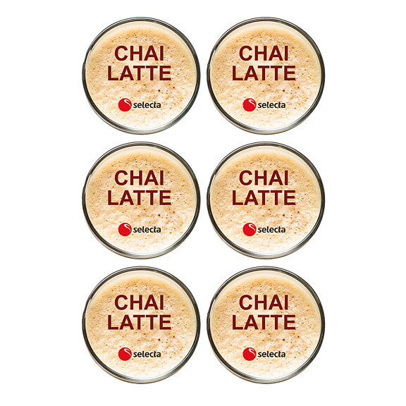 Kanisterdekal Chai Latte 100 mm diam. Beställes i ark om 6.