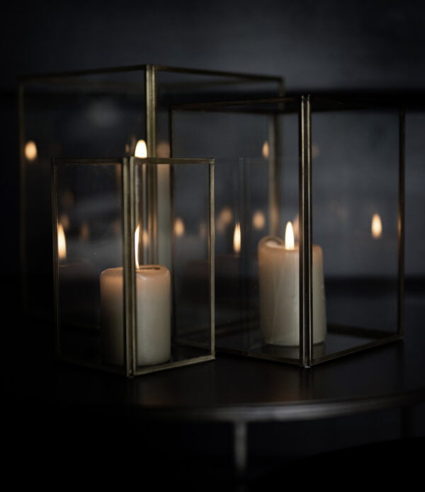 Lausanne 3-set Lyktor Glas/old Antique