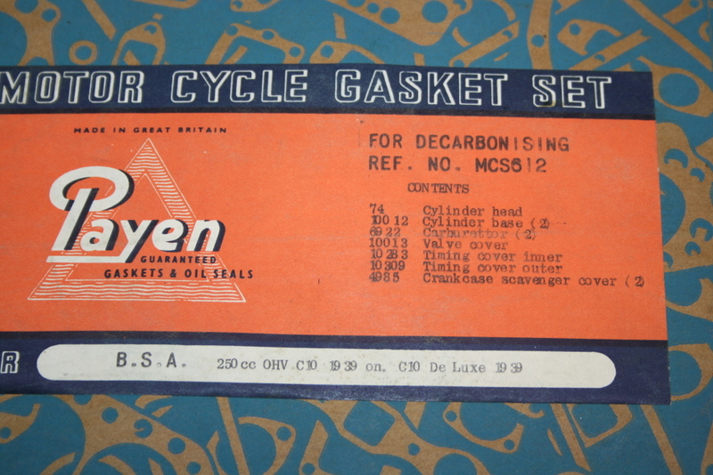 Sæt med pakninger BSA 250cc OHV C10 1939 även C10 deluxe NOS - 2