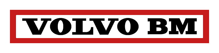 Dekal "VOLVO BM" Röd/vit med svart text