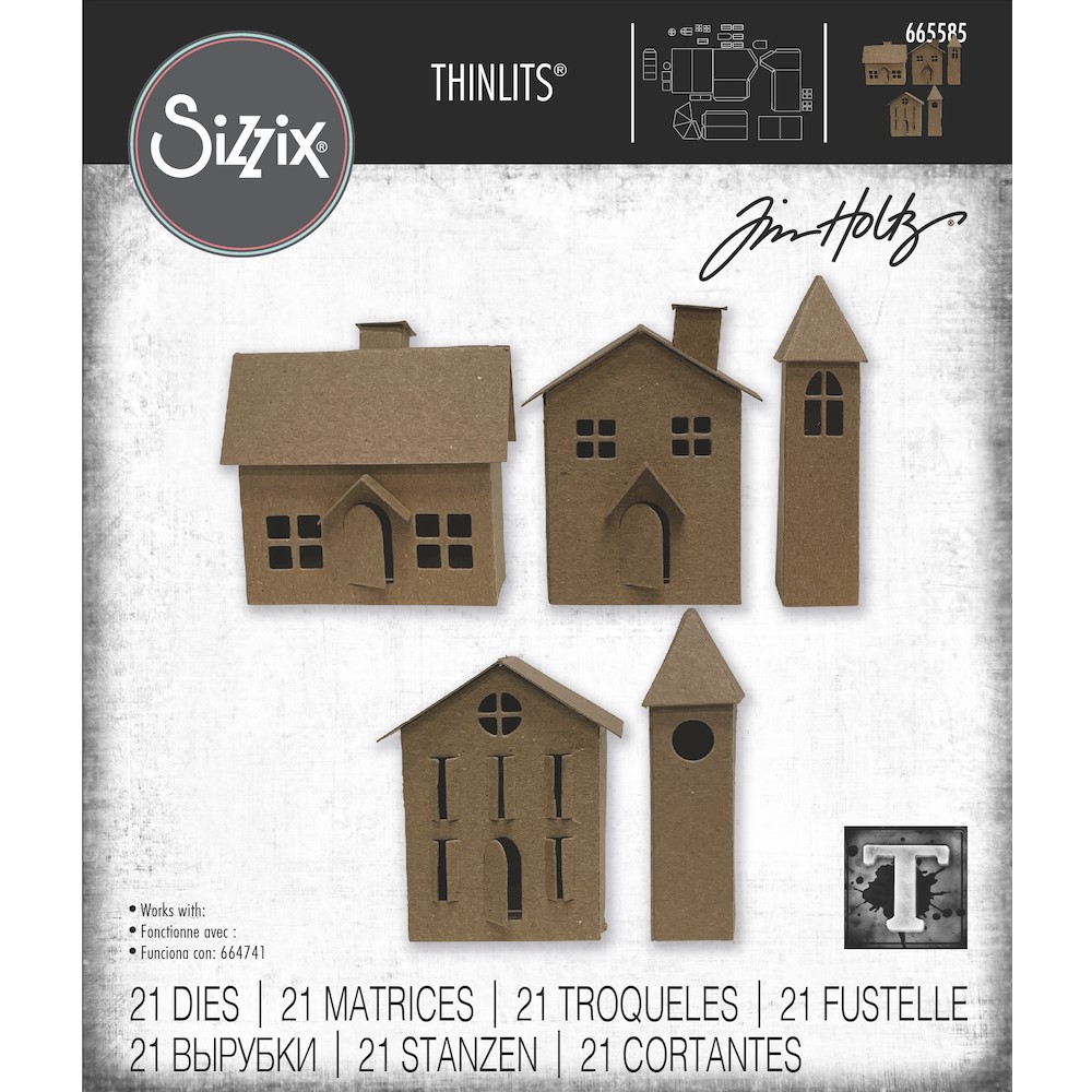 Sizzix Tim Holtz   PAPER VILLAGE 2 Thinlits Dies  