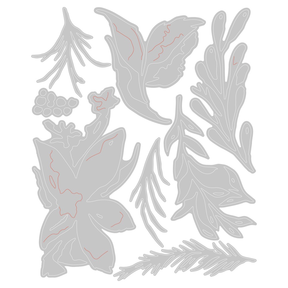 SizzixTim Holtz HOLIDAY BRUSHSTROKE 3 Thinlits Dies  - 2