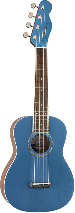 Fender Zuma Concert Ukulele, Lake Placid Blue
