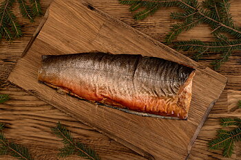 Dubbelrökt Fjällröding, Varmrökt dubbel röding, odlad i Malgomajsjön i Vilhelmina, Västerbotten.