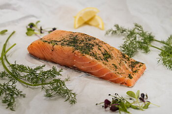 Gravad Vildlax, Gravad på egenfiskad havslax med dill.