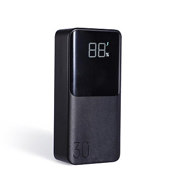SiGN Super Charge LED Powerbank 30.000mAh, 22.5W - Svart