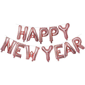 Ballonggirlang "Happy New Year" - Rosé