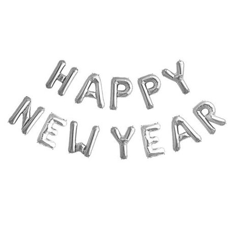 Ballonggirlang "Happy New Year" - Silver