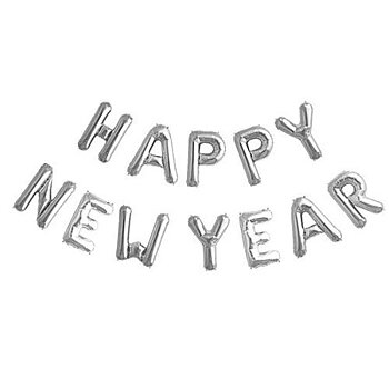 Ballonggirlang "Happy New Year" - Silver