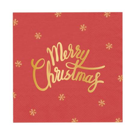 Servetter - Röda "Merry christmas" -1