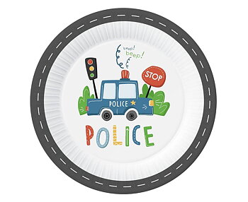 Papperstallrikar  "Police" 6-pack