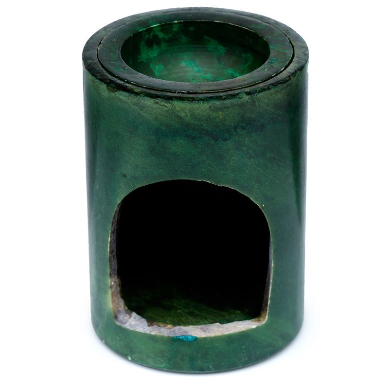 Grön Täljsten Snidad Chakra Aromalampa - 3
