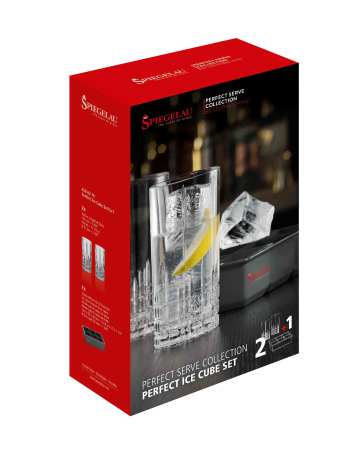 SPIGELAU Perfect serve Highballglas 2-pack med iskubsform - 3