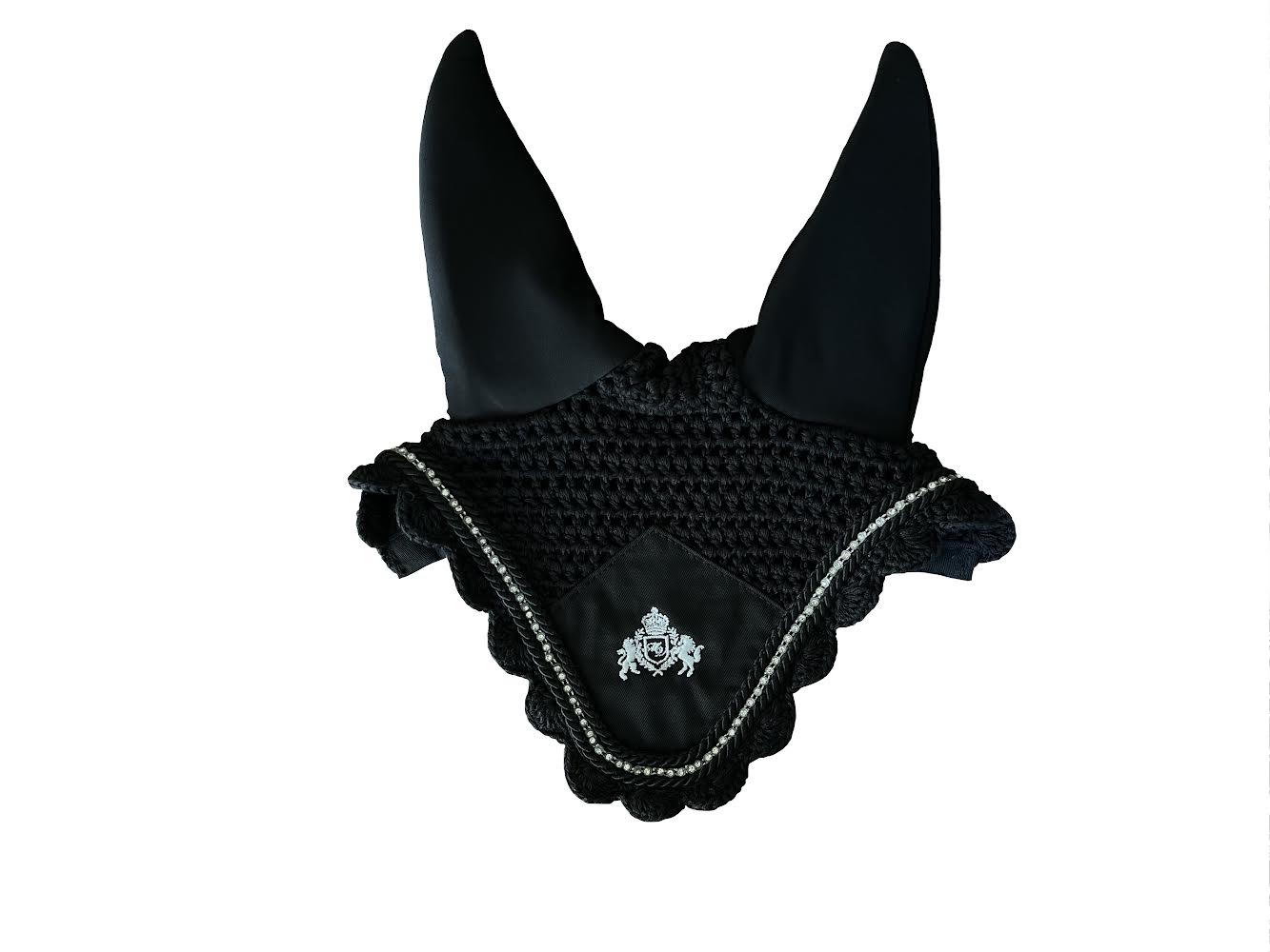 Capuz acolchoado, preto com brilhantes