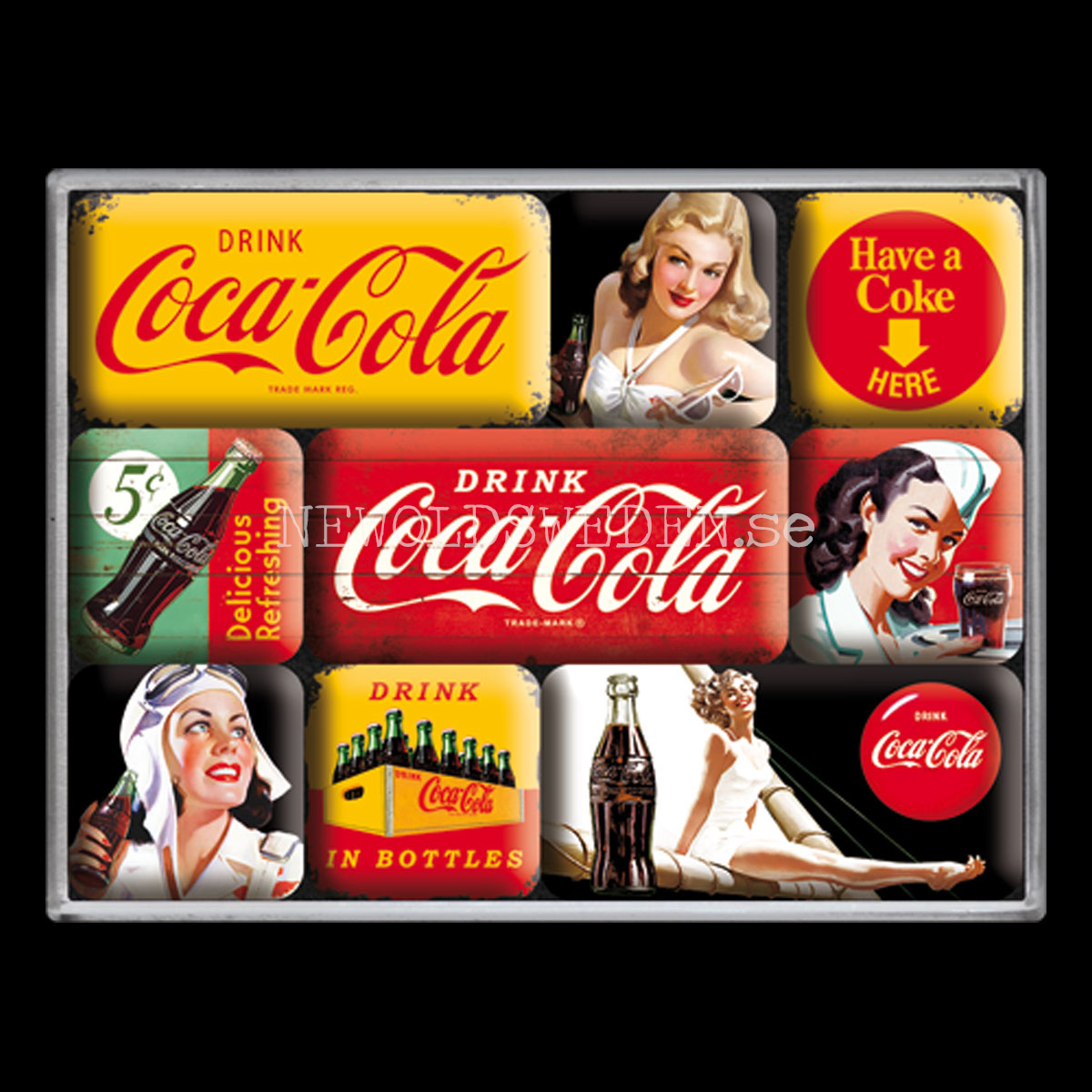 Coca-Cola MAGNET SET 7 x 9.3 x 2 cm Nostalgic Art - NA03