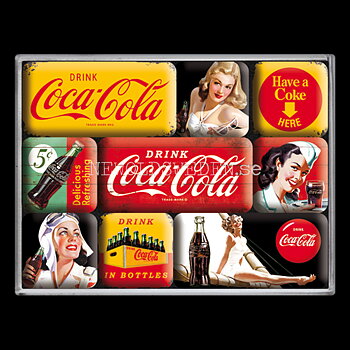 Coca-Cola MAGNET SET 7 x 9.3 x 2 cm Nostalgic Art - NA03
