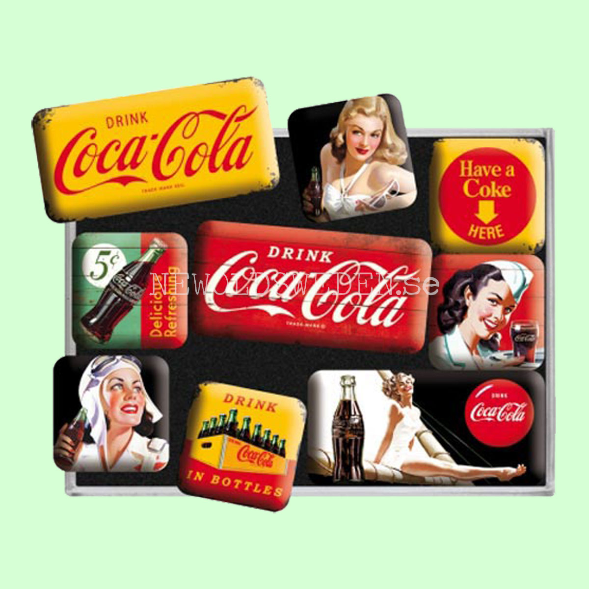 Coca-Cola MAGNET SET 7 x 9.3 x 2 cm Nostalgic Art - NA03 - 2