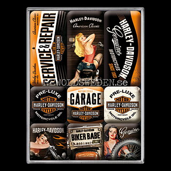 HARLEY DAVIDSON MAGNET SET 7 x 9.3 x 2 cm Nostalgic Art - NA03