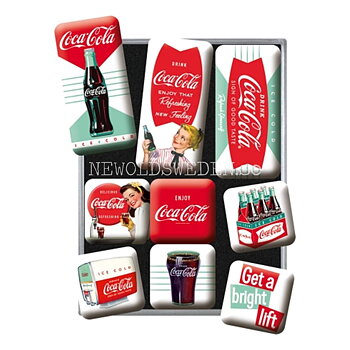 Coca-Cola MAGNET SET 7 x 9.3 x 2 cm Nostalgic Art - NA02