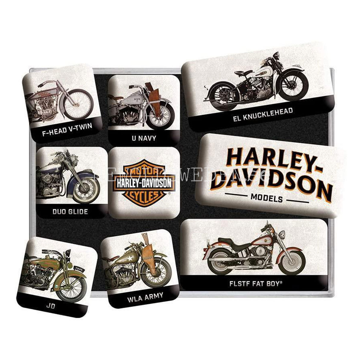 HARLEY DAVIDSON MAGNET SET 7 x 9.3 x 2 cm Nostalgic Art - NA04 - 2