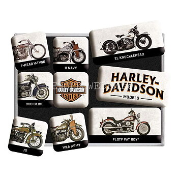 HARLEY DAVIDSON MAGNET SET 7 x 9.3 x 2 cm Nostalgic Art - NA04