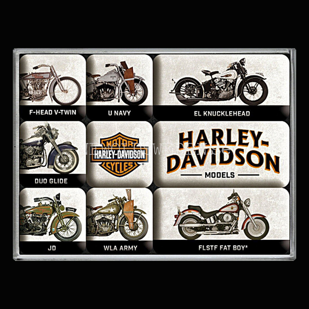 HARLEY DAVIDSON MAGNET SET 7 x 9.3 x 2 cm Nostalgic Art - NA04