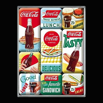 Coca-Cola MAGNET SET 7 x 9.3 x 2 cm Nostalgic Art - NA04
