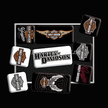 HARLEY DAVIDSON MAGNET SET 7 x 9.3 x 2 cm Nostalgic Art - NA02