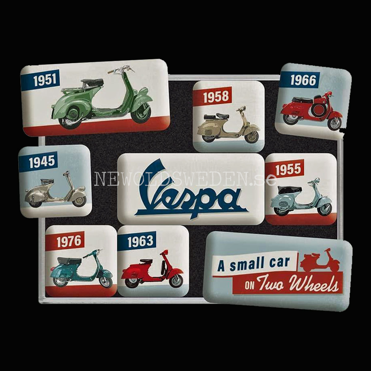 Vespa MAGNET SET 7 x 9.3 x 2 cm Nostalgic Art - NA04 - 2
