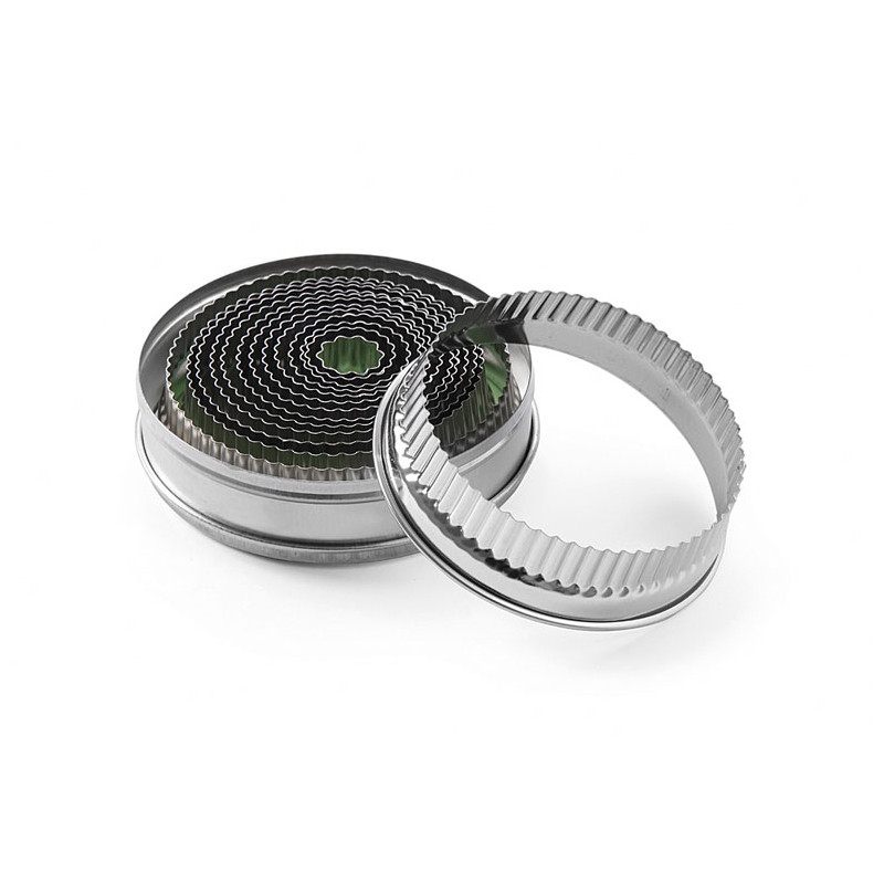 Baking ring stainless - Serrated edge - Set 14 parts
