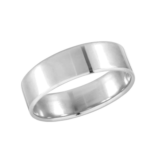 Platt Enkel Silver Ring 
