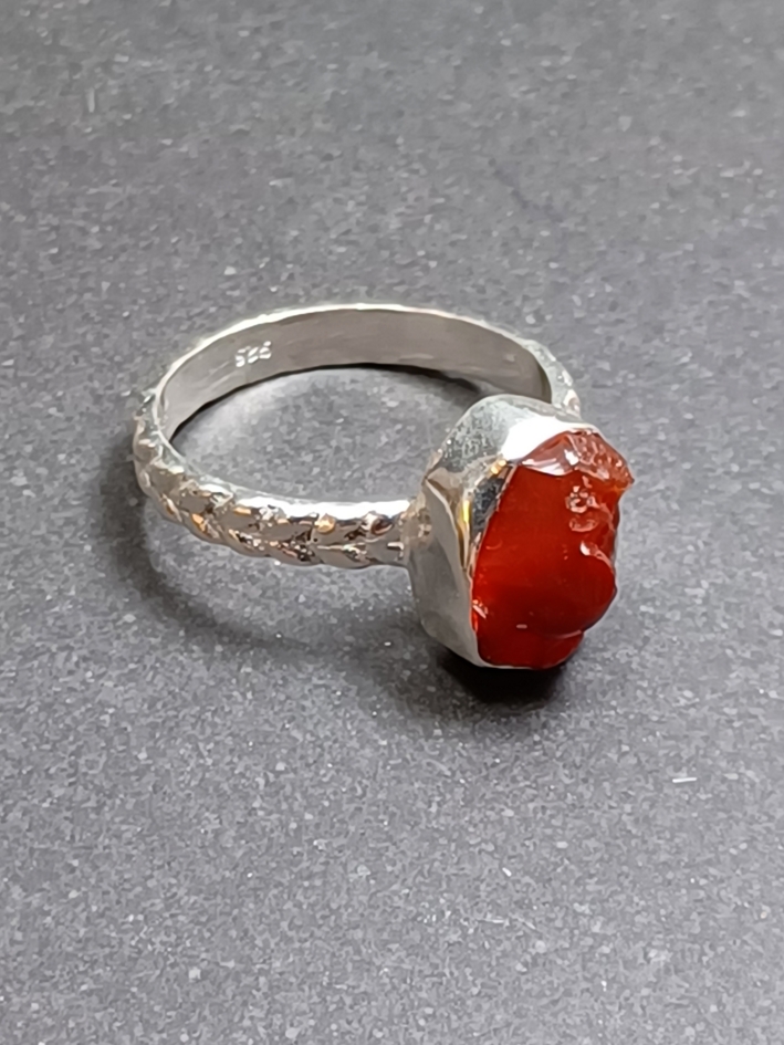 Silverring med Rå Karneol
