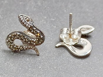 Sterling Silver Stiftörhängen med Orm