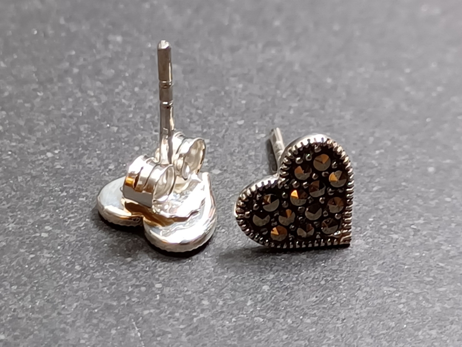 Sterling Silver Stiftörhängen med Hjärta - 2
