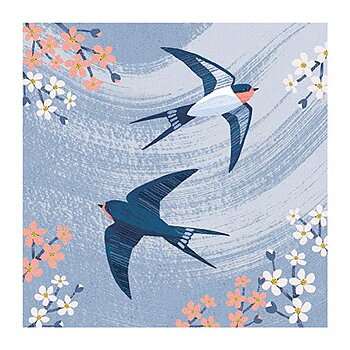 Two Swallows Flying, Dubbelvikt Kort