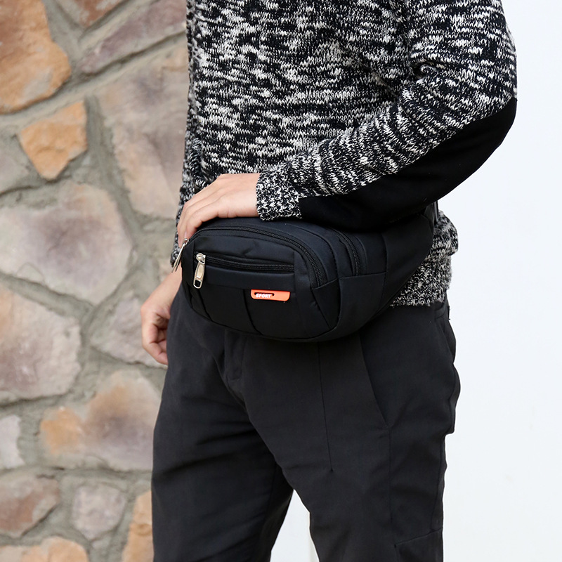 Waist Bag - Canvas Fabric Black - 4