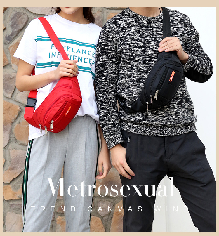 Waist Bag - Canvas Fabric Black - 2