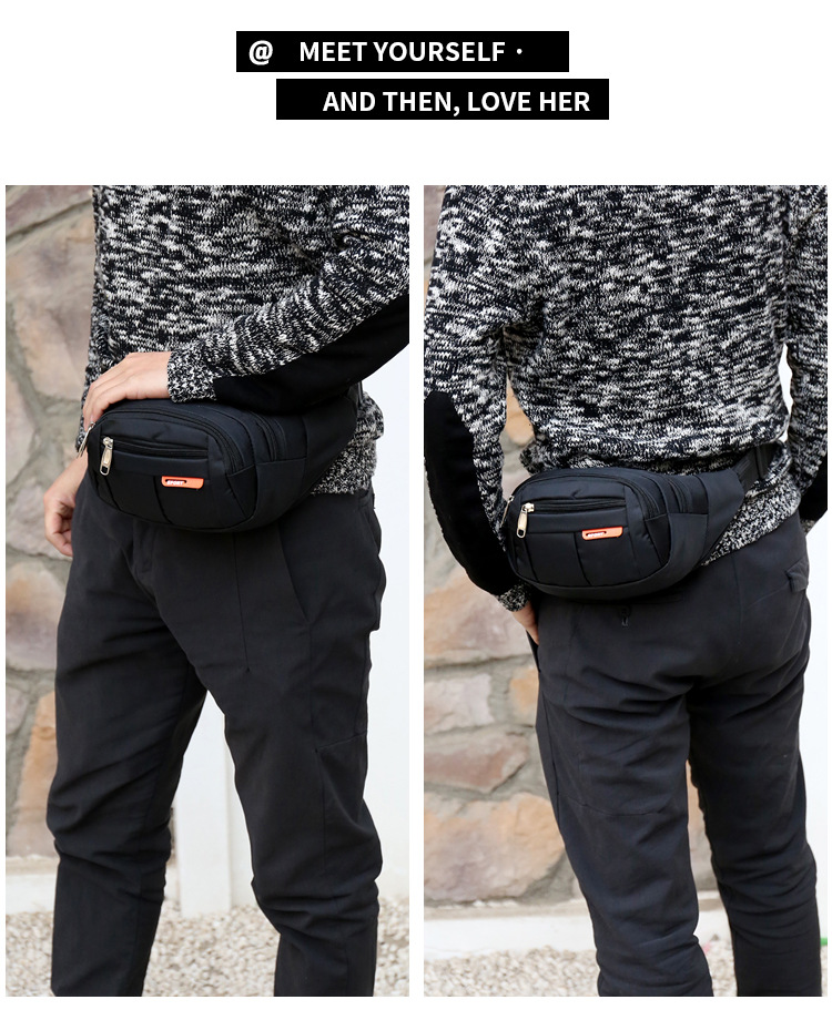 Waist Bag - Canvas Fabric Black - 3