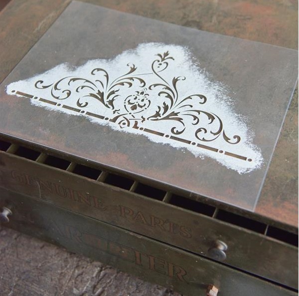 Stencil för dekorationsmålning väggmålning shabby chic lantlig stil