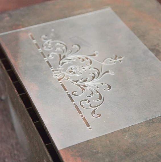 Stencil för dekorationsmålning väggmålning shabby chic lantlig stil - 3