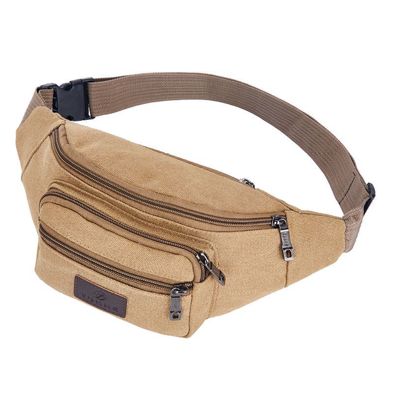 Waist Bag - Canvas Fabric Light Brown