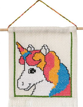 Barn Korsstygn Unicorn