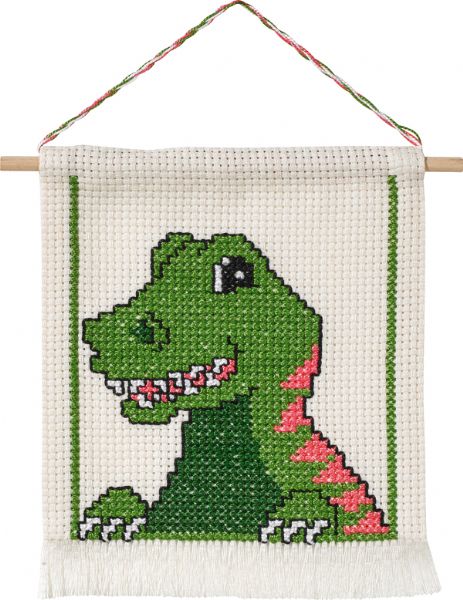 Barn Korsstygn Dinosaurie
